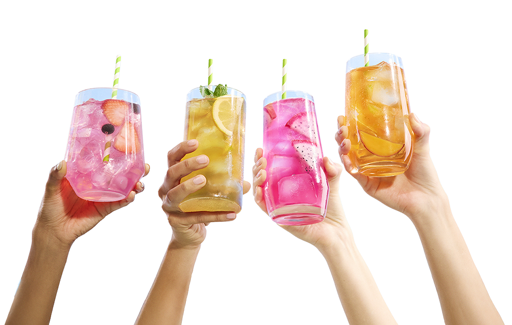 Colorful Ultima drinks ready to sip