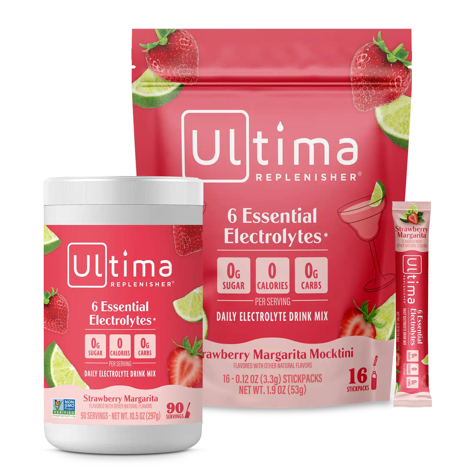 Alternative view of Strawberry Margarita Mocktini Daily Electrolyte Drink Mix